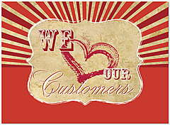 We Love Our Customers Retro Card D4087U-Y